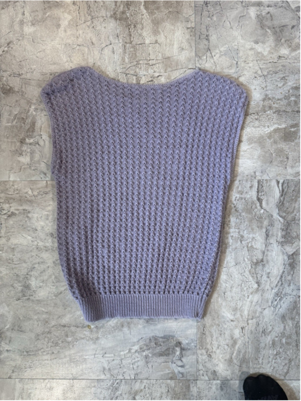 Vintage 90s J. Crew Purple Cable Knit Sleeveless Sweater Sz S - Picture 4 of 4